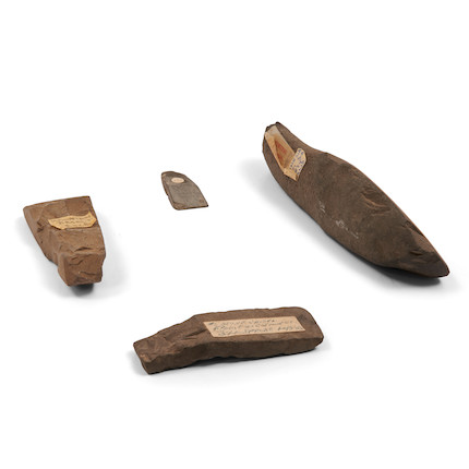 Four Polynesian stone adze blades lg. 7, 3 7/8, 3 6/8, and 1 3/4 in. image 2
