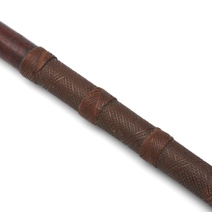 A Fijian hardwood pole club, bovai lg. 43 1/2 in. image 3
