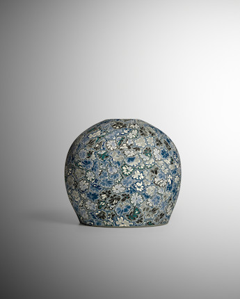 MATSUI KŌSEI (1927-2003) A Marbleized Colored-Clay Jar with Floral Patterning Showa (1926-1989) or Heisei (1989-2019) era, circa 1990 image 2