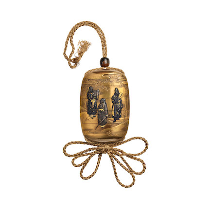 BAITOKUSAI A Gold-Lacquer and Metal Four-Case Inrō image 2