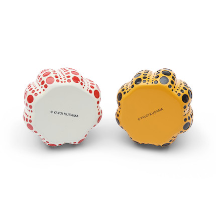 Yayoi Kusama (Japanese, born 1929) Two Pumpkins (Yellow and Red) height 4 1/4 in (10.8 cm) each image 3