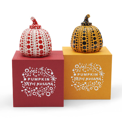 Yayoi Kusama (Japanese, born 1929) Two Pumpkins (Yellow and Red) height 4 1/4 in (10.8 cm) each image 2