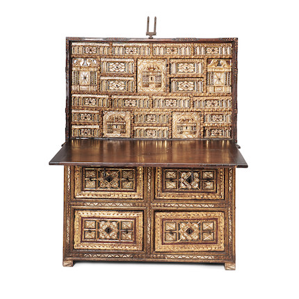 Spanish Bone Inlaid Two-part Bargueño, 17th/18th century, image 5