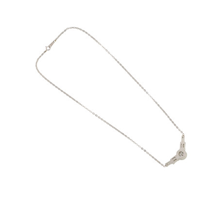 A PLATINUM AND DIAMOND NECKLACE image 3