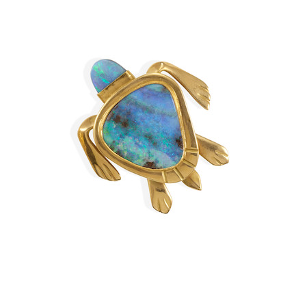 A GOLD AND OPAL ENHANCER PENDANT image 1