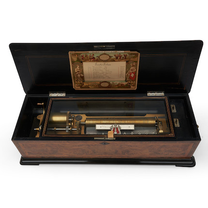 Bonhams Skinner : Walnut Longue Marche Eight-tune Cylinder Music Box ...