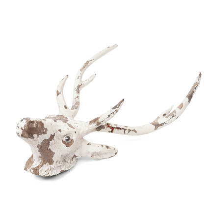 White-painted Composite Deer Head image 3