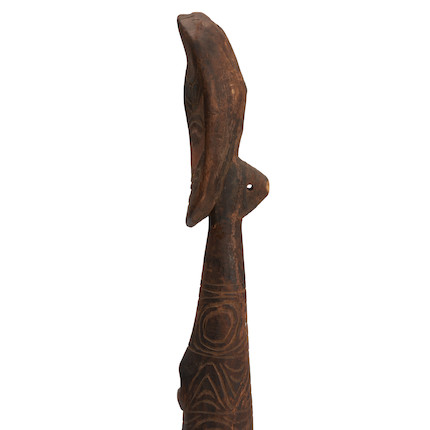A New Guinea carved wood war trumpet ht. 27 1/2 in. image 3