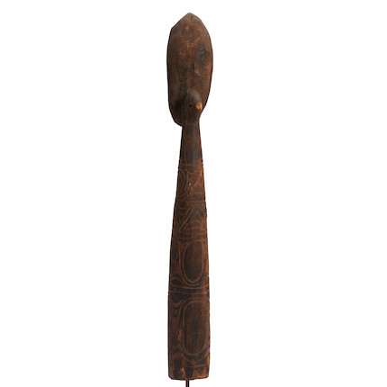 A New Guinea carved wood war trumpet ht. 27 1/2 in. image 2