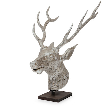 Cast Iron Silver-painted Stag Head image 3