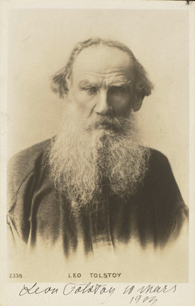 Bonhams : TOLSTOY SIGNED PORTRAIT. TOLSTOY, COUNT LEO NIKOLAEVICH. 1828 ...