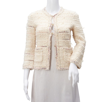 Bonhams Skinner : Chanel Cream Wool Knitwear Jacket