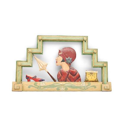 Vintage Carved and Painted Wooden Clothing Store Sign image 1
