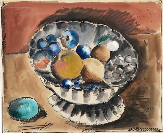 MAURICE DE VLAMINCK (1876-1958) Nature morte aux fruits 15 1/4 x 18 1/2 in (38.7 x 47 cm) (Executed circa 1913-1914) image 1