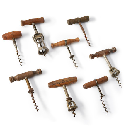 Bonhams Skinner : Eight Vintage Wooden Corkscrews early to mid-20th ...