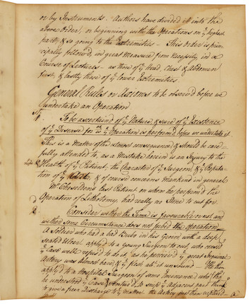 PREVIOUSLY UNKNOWN JOHN MORGAN MEDICAL MANUSCRIPT. MORGAN, JOHN. 1735-1789. Autograph Medical Manuscript Signed (John Morgan) being more than 50 lectures on the practice of medicine, including anatomy, physiology, pathology, and surgery, with references to primary authorities both modern and ancient, citing first hand primary case history from the most renowned doctors of the time, image 14