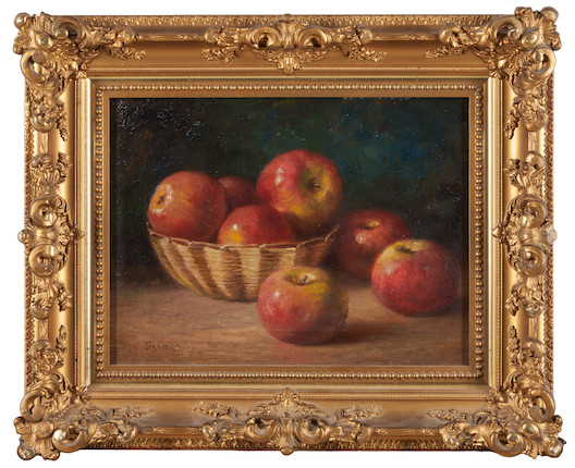 Bryant Chapin (American, 1859-1927) Basket of Apples 12 x 16 in. framed 16 x 23 x 2 1/4 in. image 2