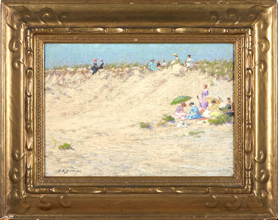 Sydney Richmond Burleigh (American, 1853-1931) A Day at the Beach 14 x 20 in. framed 22 3/4 x 28 1/4 x 1 3/4 in. image 2