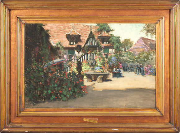 Francis Hopkinson Smith (American, 1838-1915) High Noon, Inn of William the Conqueror 23 3/4 x 36 in. framed 35 3/4 x 48 1/2 x 3 1/4 in. image 2