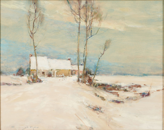 Chauncey Foster Ryder (American, 1868-1949) The Quiet of Winter 16 x 20 in. framed 25 3/4 x 29 3/4 x 2 1/2 in. image 1