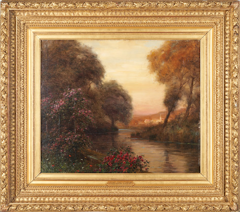 Louis Aston Knight (American, 1873-1948) Evening Hour, Normandy 18 1/4 x 21 1/2 in. framed 28 1/3 x 31 3/4 x 4 in. image 4
