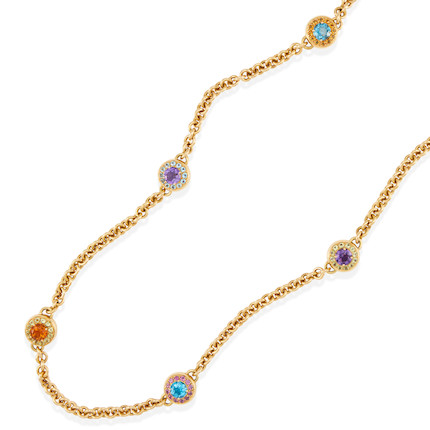 Bonhams : PASQUALE BRUNI AN 18K GOLD AND GEM-SET NECKLACE