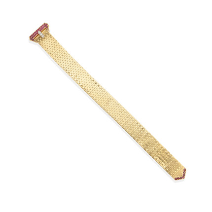 CARTIER A 14K GOLD, RUBY AND DIAMOND BRACELET image 2