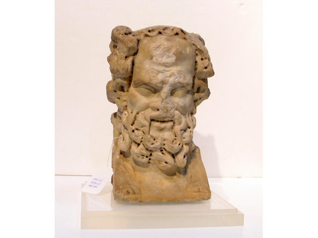 A Roman marble bust of Bacchus
