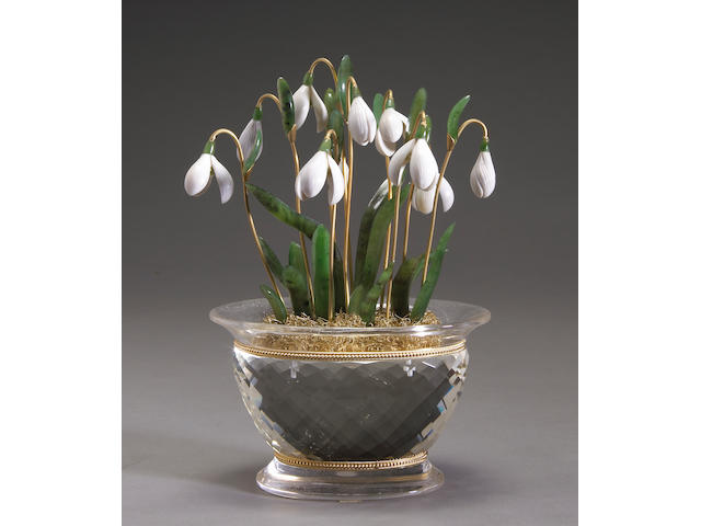 Snow Bells in Rock Crystal Vase.