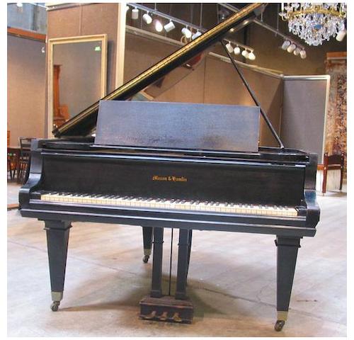 An ebonized baby grand piano<br><i>Mason and Hamlin</i>