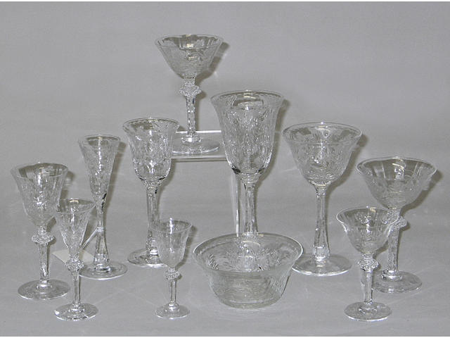 A suite of American 'rock crystal' cut stemwareT. G. Hawkes & Company, Corning, N.Y.