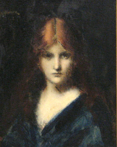 Jean Jacques Henner, Portrait of a girl. o/c.