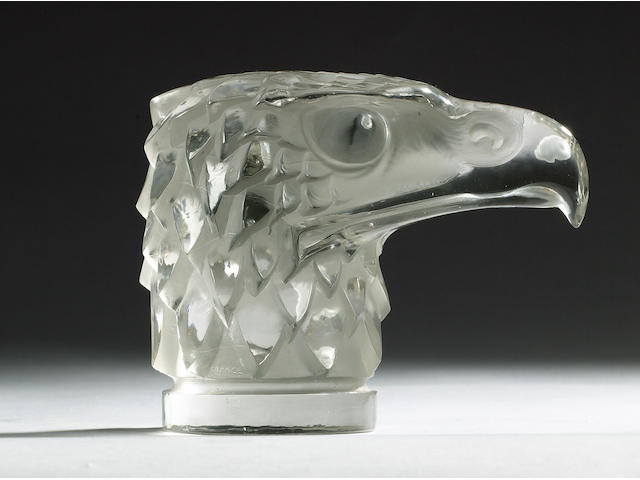 A &#8216;Tete d&#8217;Aigle&#8217; glass mascot by Ren&#233; Lalique, introduced 14th March 1928, Height: 4 &#189; ins