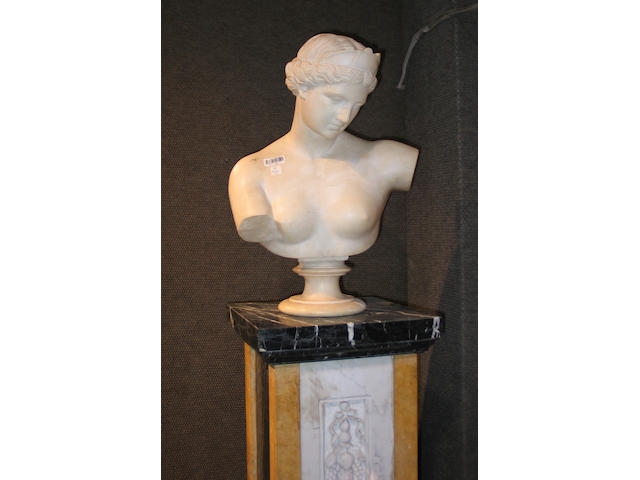 An Italian marble bust of female goddess