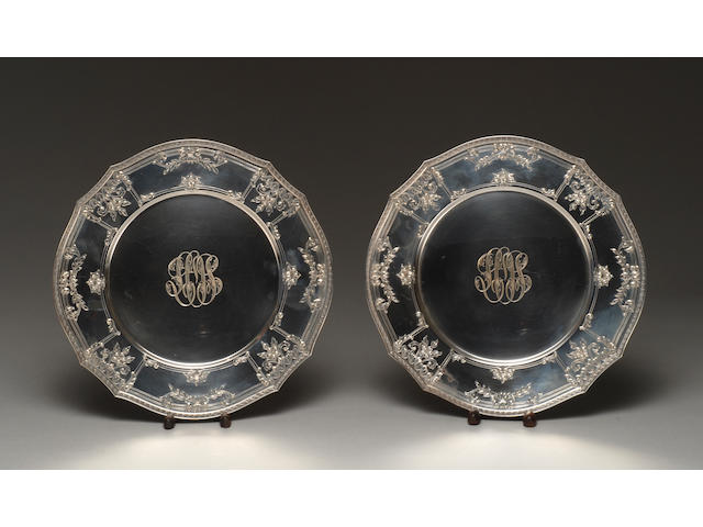A set of twelve Gorham silver service plates
