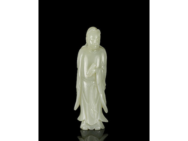 A white jade study of an scholar 18th Century
