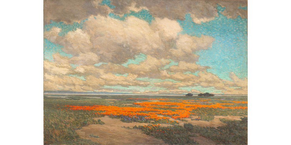 Granville Redmond  (1871-1935) A Field of California Poppies, 1911 26 x 36in