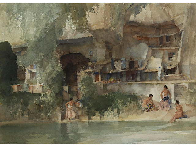 Sir William Russell Flint R.A., P.R.W.S. (British, 1880-1969) In sunny Perigord 20 1/2 x 27 3/4in (52 x 70.5cm)