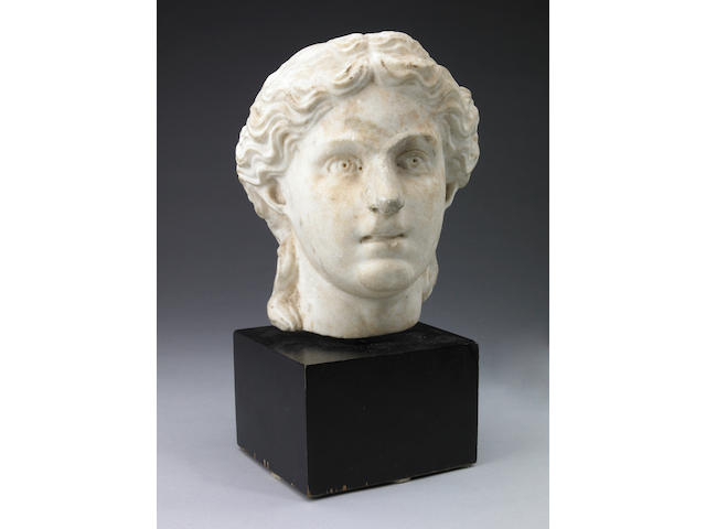 A Roman carved marble portrait head