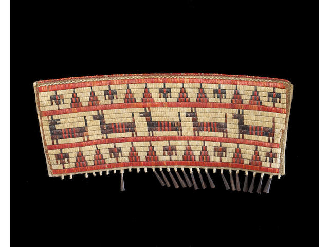 A Sioux quilled cradle decoration