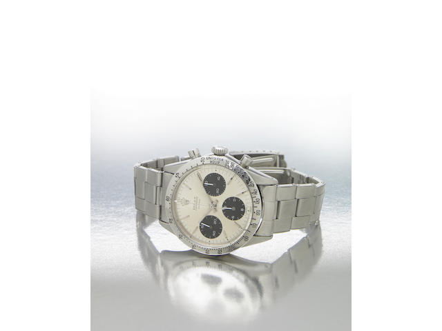 Rolex. A fine and rare stainless steel chronograph bracelet watchCosmograph Daytona, Ref.6262/6239, made circa 1970