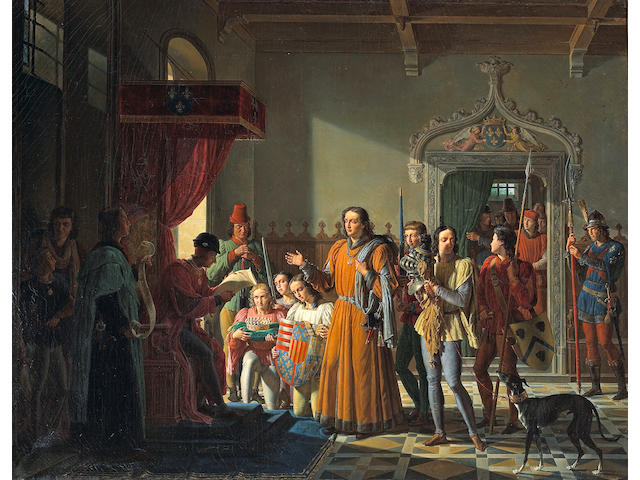 Pierre Henri R&#233;voil (French, 1776-1842) The donation of Provence to France 45 x 58in (114 x 147.5cm)