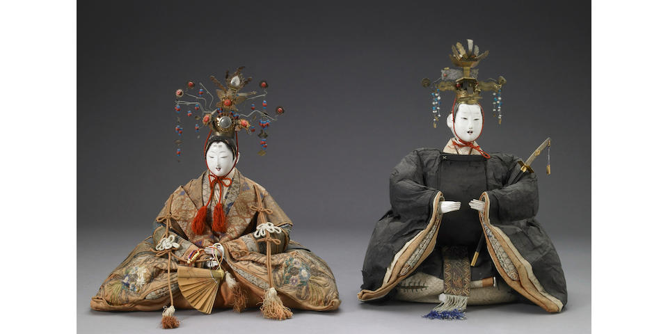 A group of three Emperor and Empress dolls Edo Period, 18th/19th Century