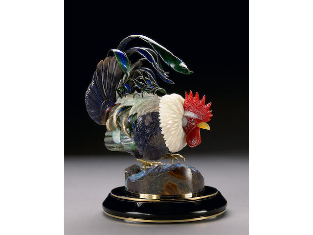Fantastic Carved Opal Rooster