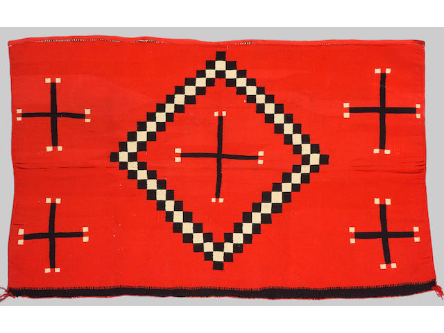 A Navajo Germantown rug fragment, 4ft 5in x 2ft 11in