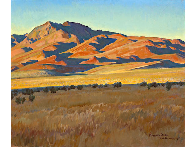 Maynard Dixon (1875-1946) Mountains in Sunset Light (No. 368), 1927 25 1/4 x 30 1/4in