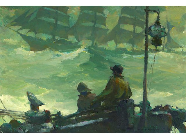 Armin Hansen (American, 1886-1957) Running Mates 13 3/4 x 20in