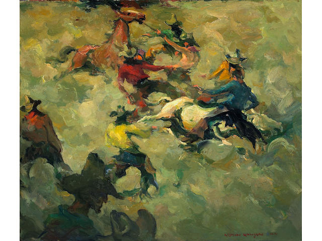 Armin Hansen (American, 1886-1957) First Feel of Leather 24 x 28in