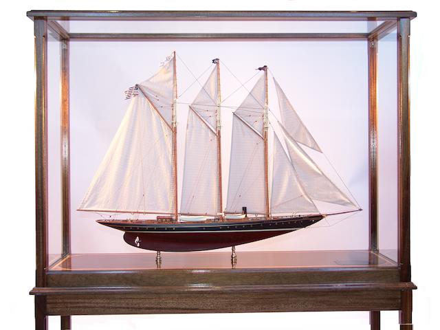 A scale model of the schooner yacht "Atlantic", 52in long x 16in wide x 68in high