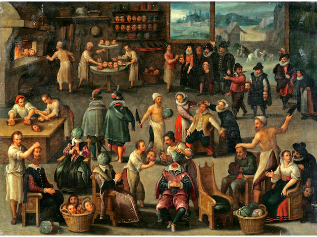 After Cornelis van Dalem, and Jan van Wechelen The Baker of Eeklo 13 5/8 x 18in (35.6 x 45.7cm)